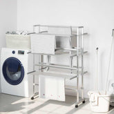 Laundry Drying Rack with Wheels 35x25.2x50.8 Aluminum