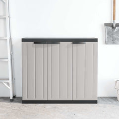 Outdoor Storage Cabinet Gray and Black Polypropylene Medium