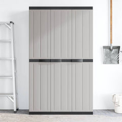 Outdoor Storage Cabinet Gray and Black 100% Polypropylene Large