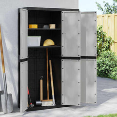 Outdoor Storage Cabinet Gray and Black 100% Polypropylene Large