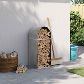 Log Holder Light Gray 15.7x17.7x39.4 Galvanized Steel