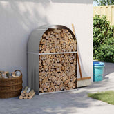 Log Holder Light Gray 31.5x17.7x47.2 Galvanized Steel