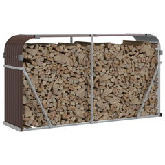Log Holder Brown 70.9x17.7x39.4 Galvanized Steel