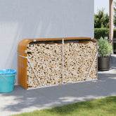 Log Holder Wood Look 70.9x17.7x39.4 Galvanized Steel