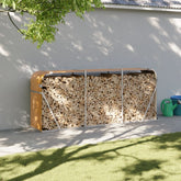 Log Holder Wood Look 92.1x17.7x39.4 Galvanized Steel