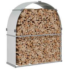 Log Holder Silver 47.2x17.7x55.1 Galvanized Steel