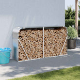 Log Holder Silver 70.9x17.7x39.4 Galvanized Steel