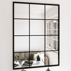 Wall Mirror Black Metal, Glass Medium Wall mounting Wall Mirror