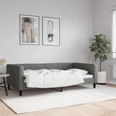 Day Bed Dark Grey Fabric (100% polyester), metal, solid wood Twin