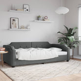 Day Bed Dark grey Polyester fabric, metal, solid wood, foam Twin