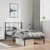 Bed Frame Black Steel Twin Durable Bed Frame Rectangular