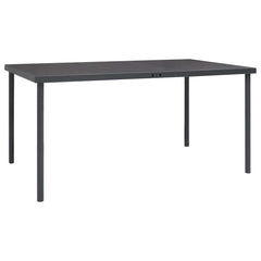 Garden Dining Set Black Powder-Coated Steel Large Ergonomic