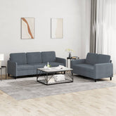 Sofa Set Dark grey Velvet (100% polyester), metal, textilene, plywood