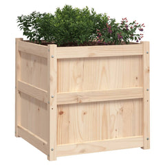 Garden Planter Set of 2 Natural Wood Solid Pine Wood