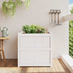 Garden Planter White Solid pine wood 27.6 in Durable