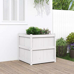 Garden Planter White Solid pine wood 27.6 in Durable