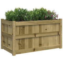 Garden Planter Set of 2 Brown Vacuum pressure treated pinewood