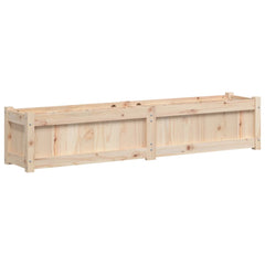 Garden Planter Set of 2 Natural Wood Solid Pine Wood (untreated)