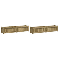 Garden Planter Set of 2 Natural Pine