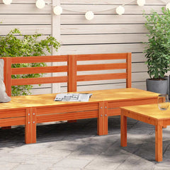 Garden Sofa Set of 2 Wax Brown Solid Pine Wood Large Modular