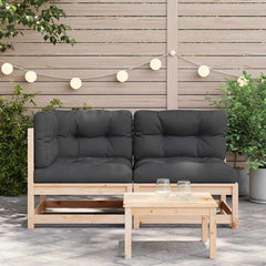 Patio Sofa Anthracite Solid pine wood 2-Seater Modular