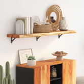 Wall Shelf Natural Solid Acacia Wood 43.3 x 11.8 x 1.5 in Durable