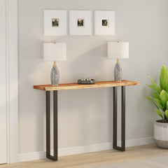 Table Top Natural wood Solid Acacia wood 55.1 x 11.8 x 1.5 in