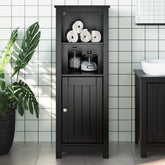 Bathroom Cabinet Black Solid pine wood, engineered wood, metal