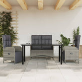 Garden Dining Set Grey, Black