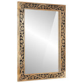 Bathroom Mirror Brown Solid mango wood, Glass Medium