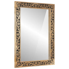Bathroom Mirror Brown Solid mango wood, Glass Medium