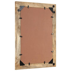 Bathroom Mirror Brown Solid mango wood, Glass Medium