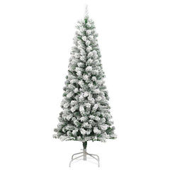 Artificial Hinged Christmas Tree Green and white PVC and iron Large