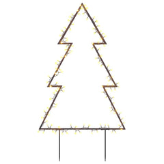 A 35-inch warm white LED Christmas tree light decoration with spiked base and 115 lights.