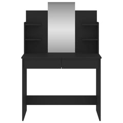 Dressing Table Black Engineered wood, Glass 37.8x15.4x55.9 in