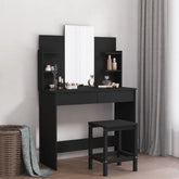 Dressing Table Black Engineered wood, Glass 37.8x15.4x55.9 in