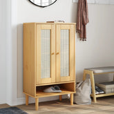 Shoe Cabinet Brown Solid pine wood with UV varnish finish Medium