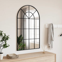Wall Mirror Black Glass and powder-coated iron 23.6 x 39.4 in