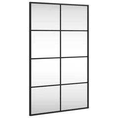 Wall Mirror Black Glass, Powder-coated iron 19.7 x 31.5 in