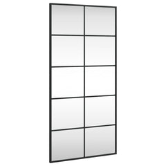 Wall Mirror Black Glass 19.7 x 39.4 in Wall mounting