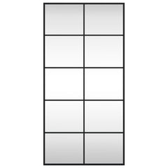 Wall Mirror Black Glass 19.7 x 39.4 in Wall mounting