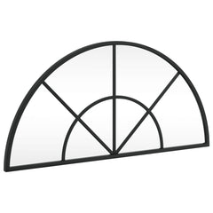 Wall Mirror Black Glass, Powder-Coated Iron 23.6 x 11.8 in