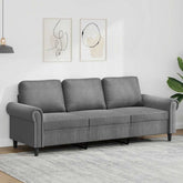 3-seater Sofa Dark Grey Velvet (100% polyester) 3-seater Durable