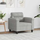 Sofa Chair Light Grey Microfiber, Metal, Plywood Single Durable