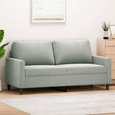 2-seater Sofa Light grey Velvet, Metal, Textilene Medium