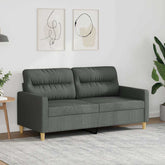 2-Seater Sofa Dark Grey Fabric (100% polyester), metal, textilene