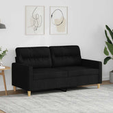 2-seater Sofa Black Polyester, Metal, Textilene 2-seater