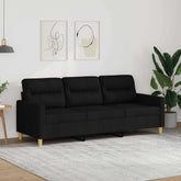 3-seater Sofa Black Fabric (100% polyester), metal, textilene