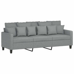 3-Seater Sofa Light Grey 100% Polyester Fabric, Metal, Textilene