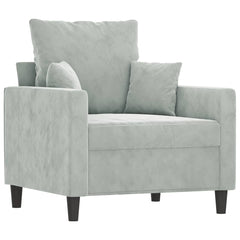 Sofa Chair Light grey Velvet (100% polyester), metal, textilene